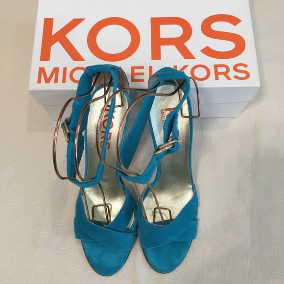 👠MICHAEL KORS TEAL SUEDE LASSO LAGOON SPORT SUE SANDLE – 9 ½ - Picture 7 of 9